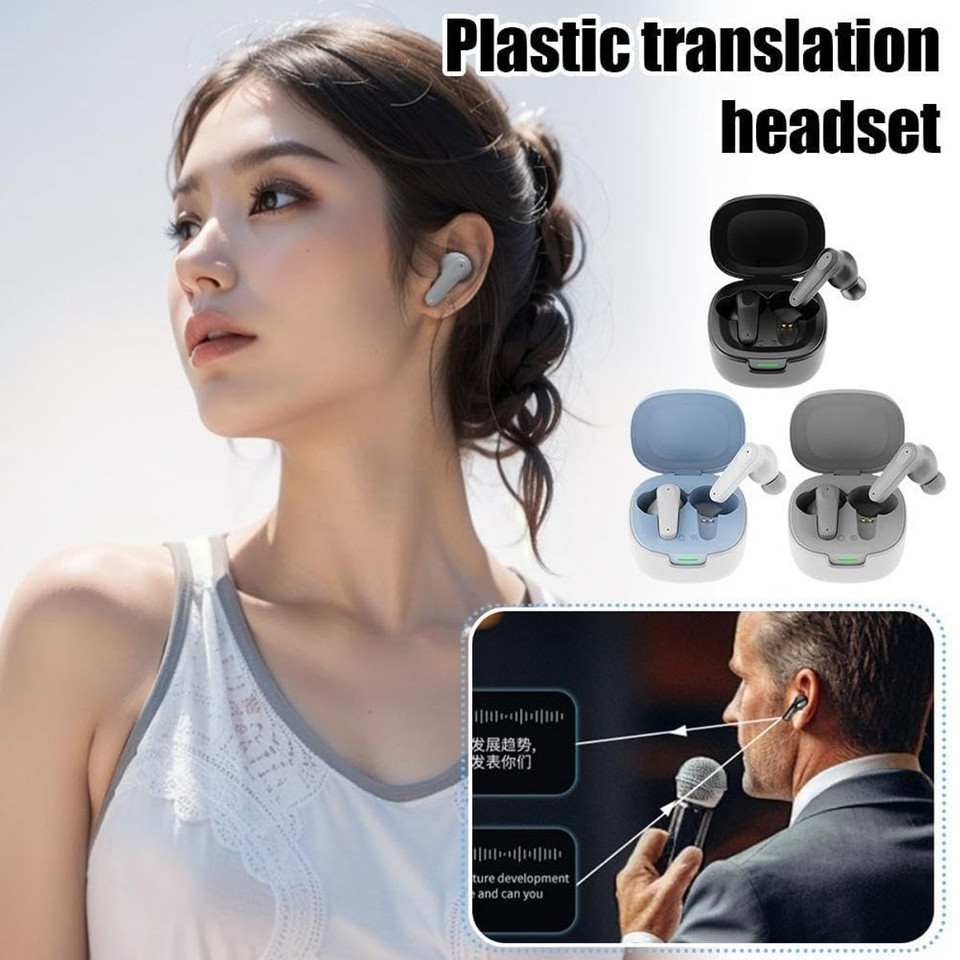 144 Language AI Translator Headphones Bluetooth 5.4 Simultaneous Interpretation Earphone Ai Voice Real Time Translator Earbuds Color Blue product image