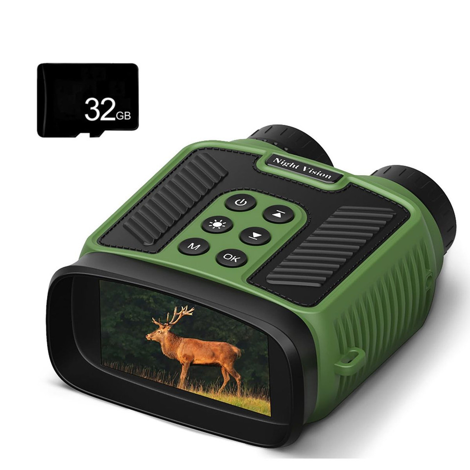 4K Night Vision Binoculars IR 8X Digital Zoom Rechargeable 3inch HD Screen 40MP Photos 4K Video Infrared Full Dark View Scope Color Green product image