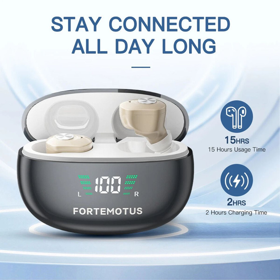 Hearing Aids for Seniors Severe Hearing Loss,16-Channel Digital Hearing Aid with Intelligent Noise Reduction,Invisible Hearing Amplifier With Charging Case product image