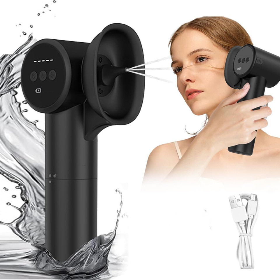 Ear Wax Removal Kit with Dual Water Tank Electric Ear Cleaner Tool with Ear Dryer Irrigation Flushing System 5 Modes,Black product image