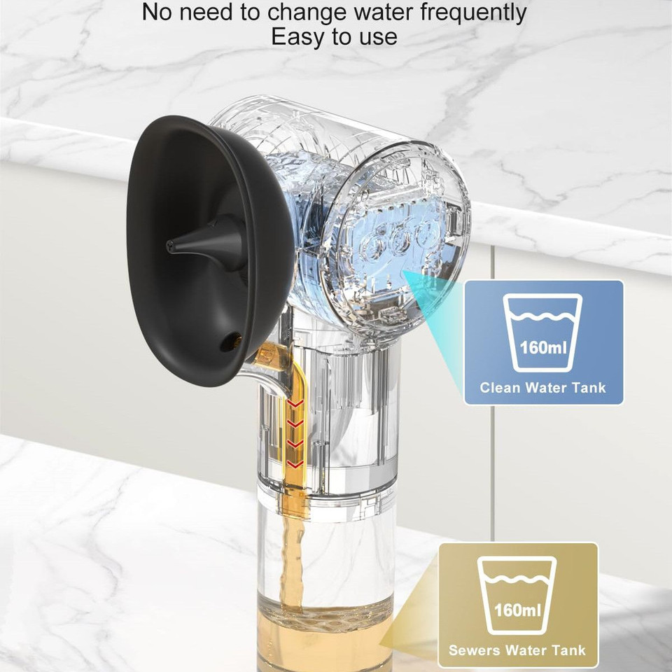 Ear Wax Removal Kit with Dual Water Tank Electric Ear Cleaner Tool with Ear Dryer Irrigation Flushing System 5 Modes,Black product image