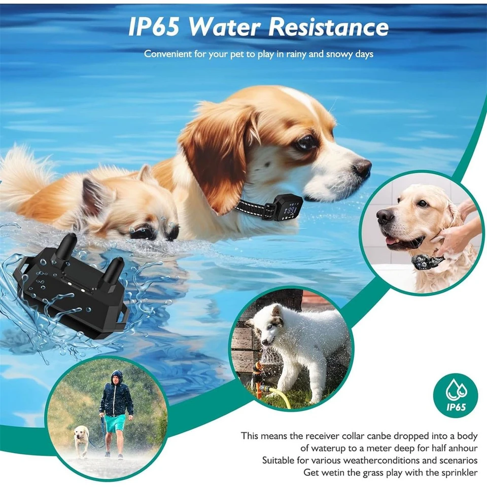 GPS Wireless Dog Fence,Boundary Containment System Safe Effective Beep Shock Dog Fence, Waterproof Training Collar Adjustable Control Range,White product image