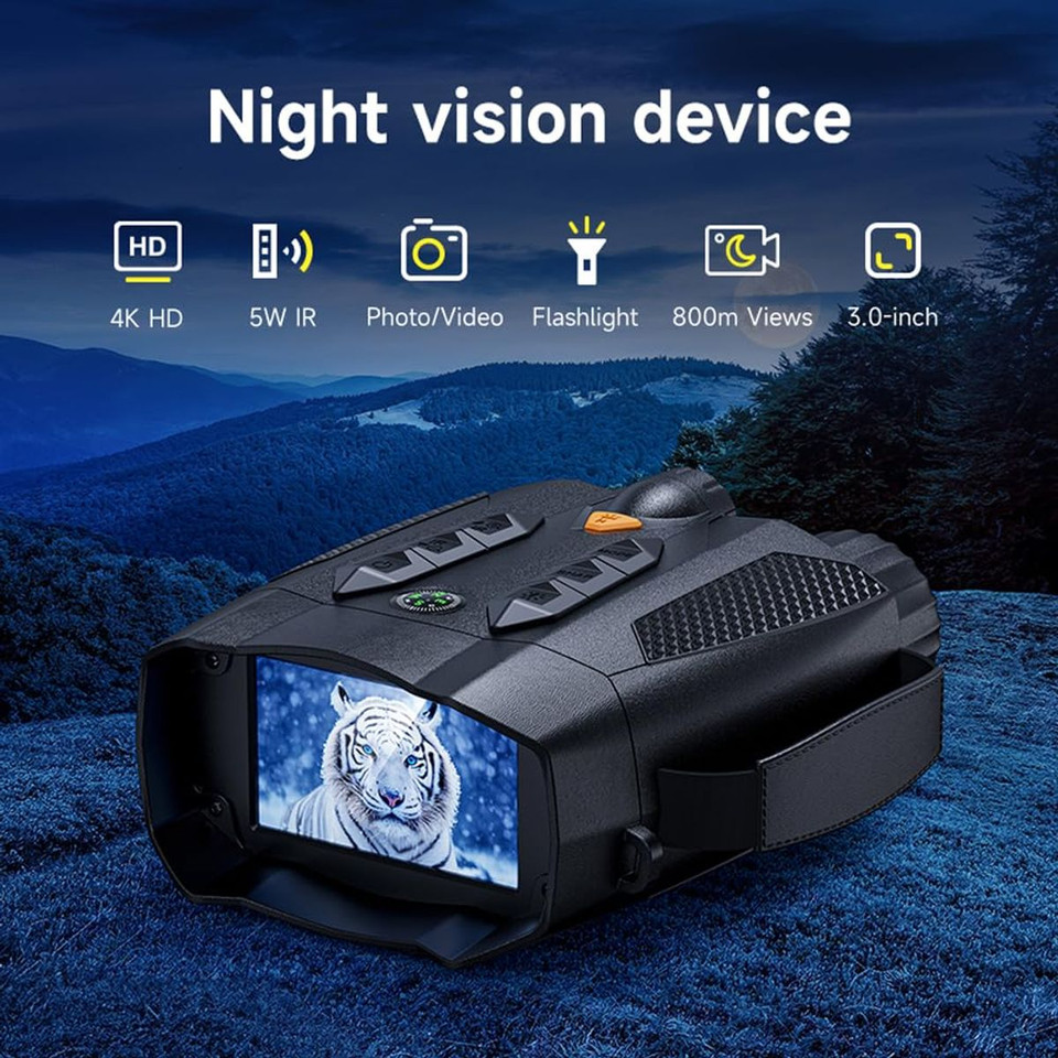 4K Infrared Digital Binoculars 800M Range Telescope Camera 10 X Digital Zoom Infrared Night Vision Goggles 3inch Screen for Saving Camping Photo product image