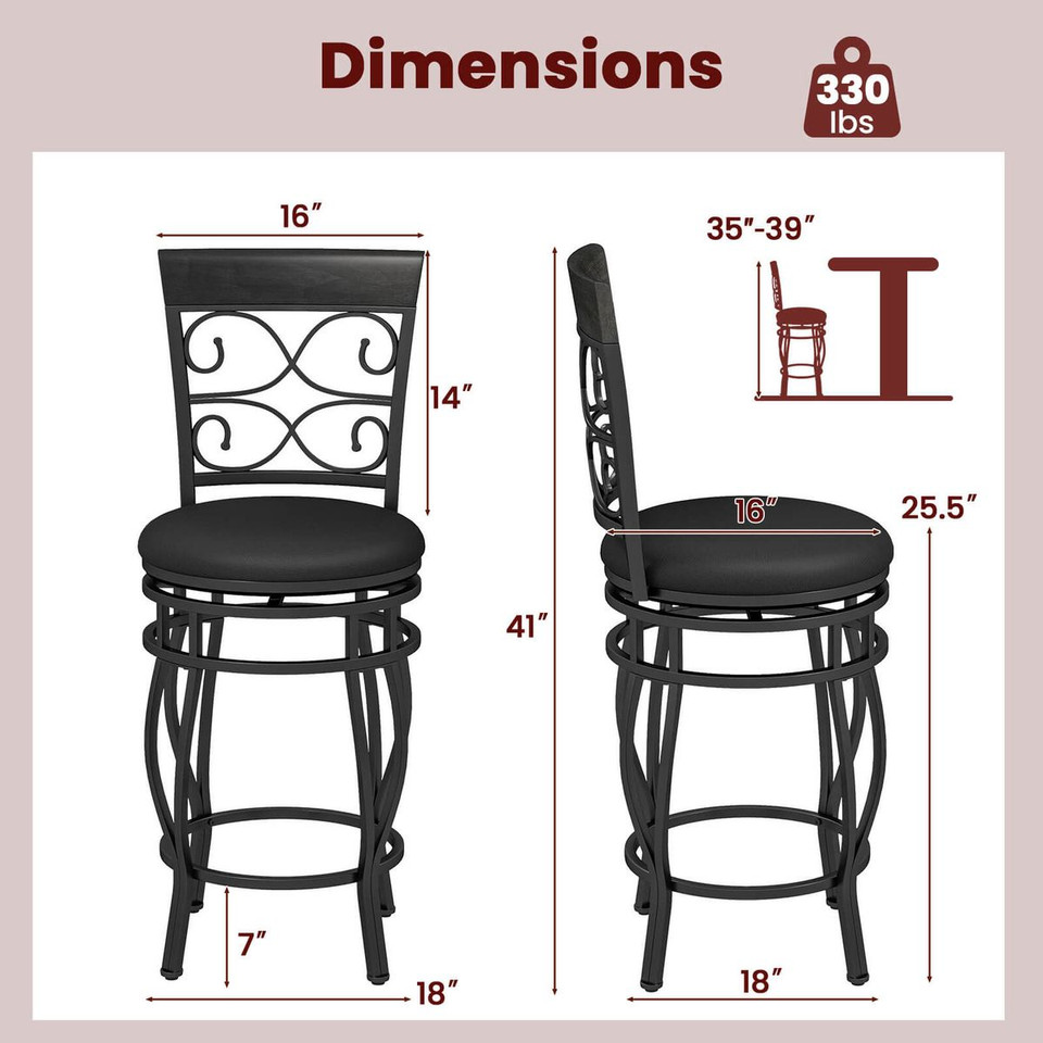  26" Vintage Swivel Bar Stools  product image