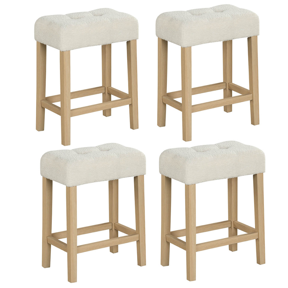 Counter Height Bar Stools with Rubber Wood Legs (2- or 4-Pack) product image