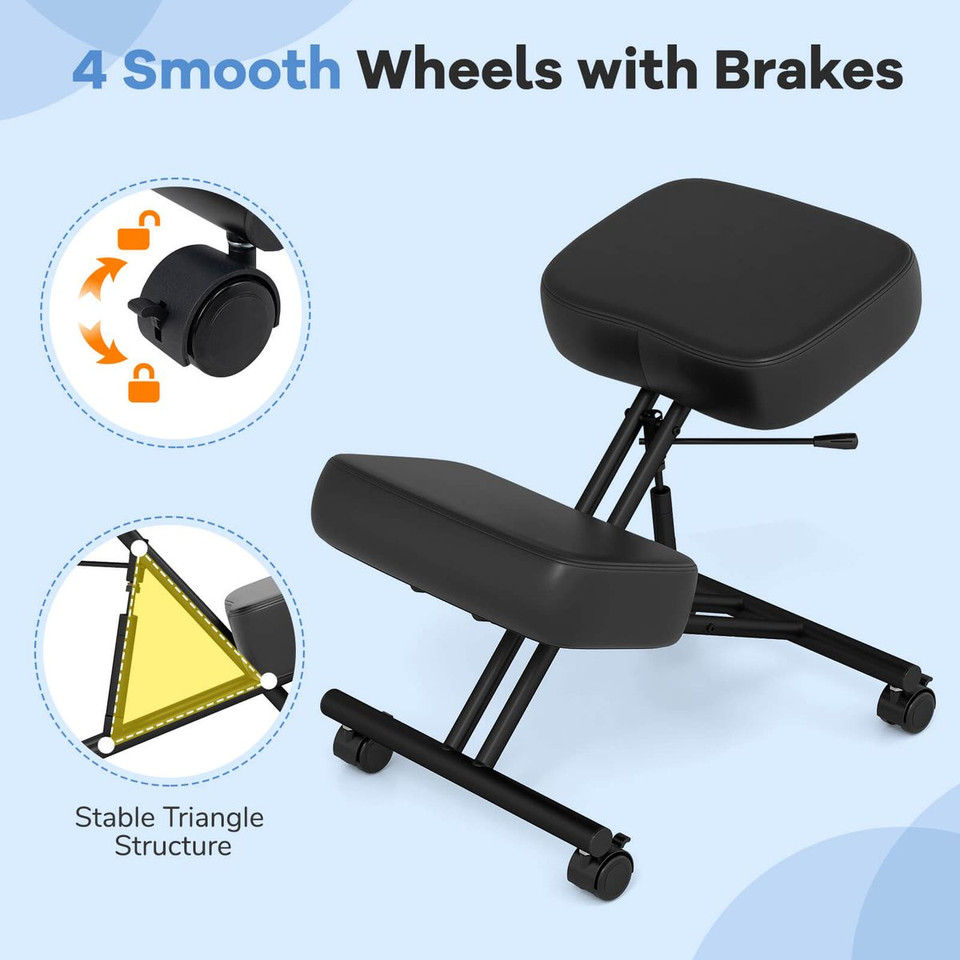 Height Adjustable Kneeling Chair with Angled Seat (1- or 2-Pack) product image