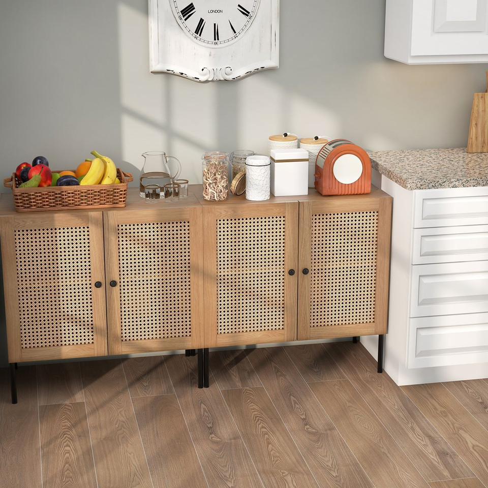 Rattan Buffet Sideboard Wine Cabinet (Set of 2) product image