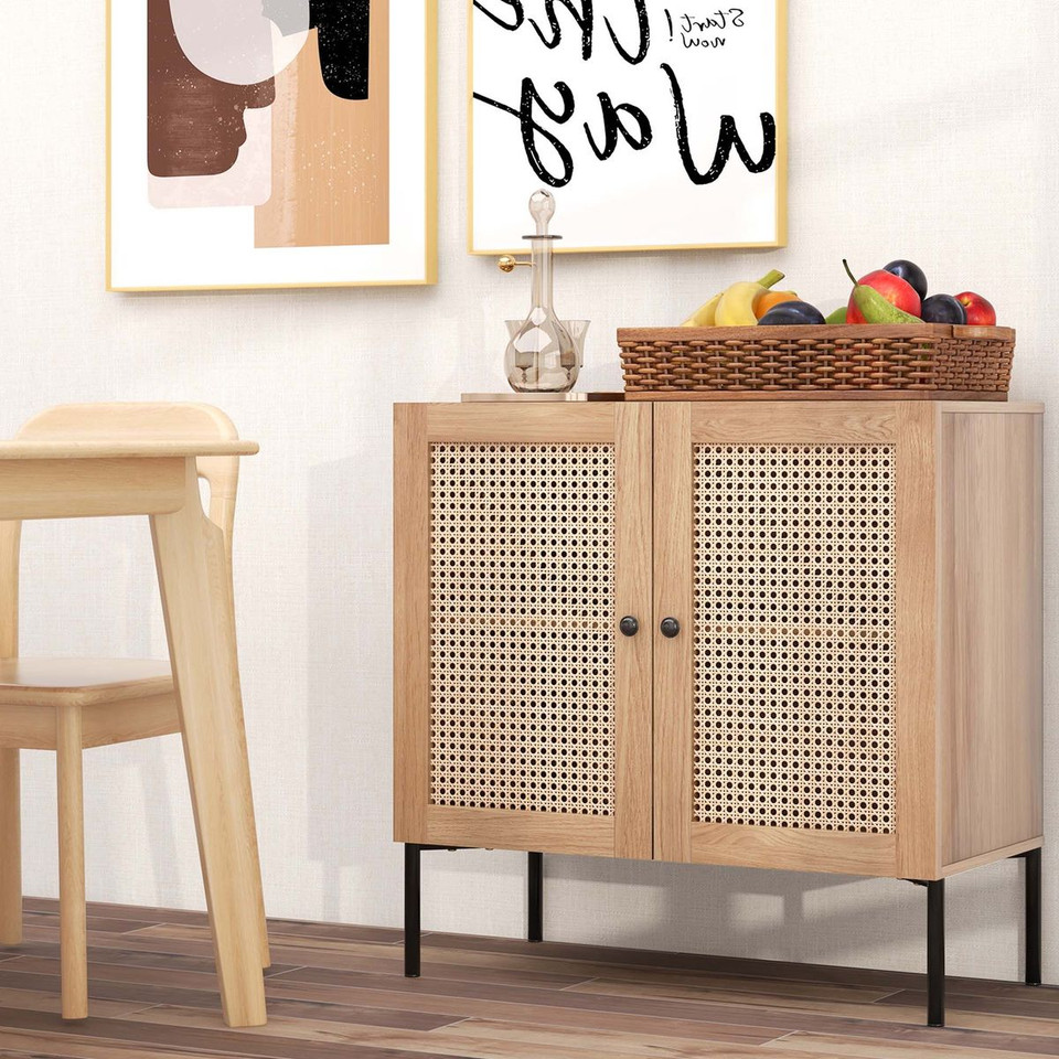 Rattan Buffet Sideboard Cabinet with Adjustable Shelf product image