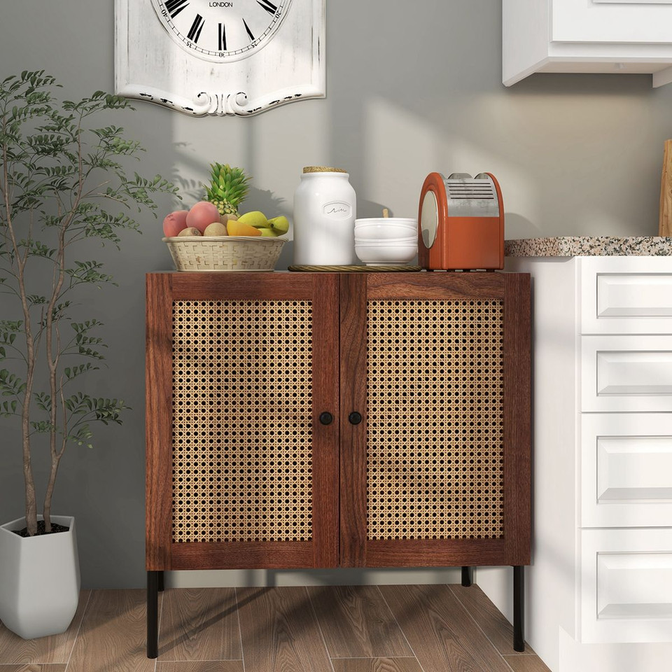 Rattan Buffet Sideboard Cabinet with Adjustable Shelf product image