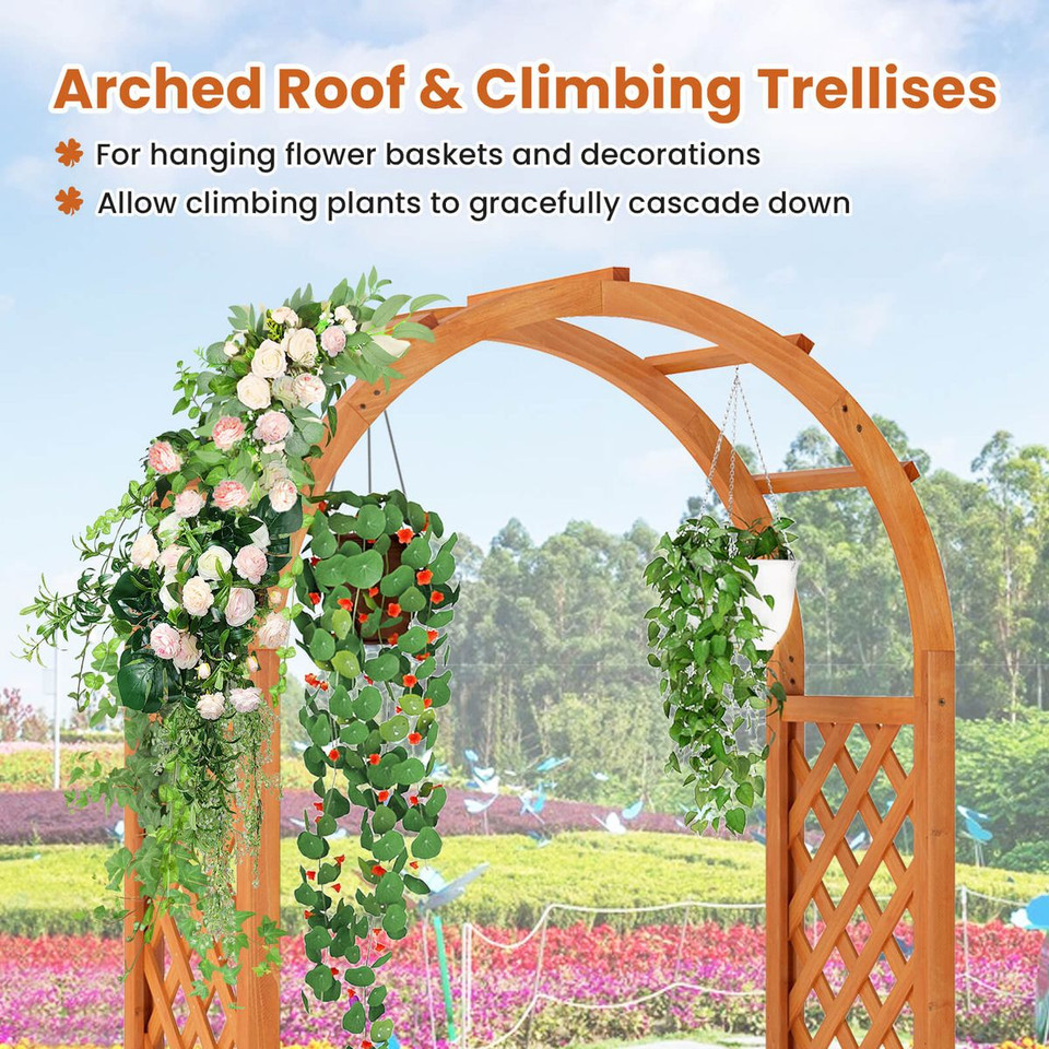 Wooden Raised Garden Bed with Lattice Trellises product image