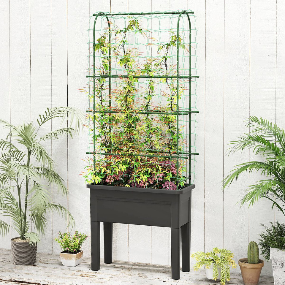 Raised Garden Bed Planter Box with Climbing Trellis product image