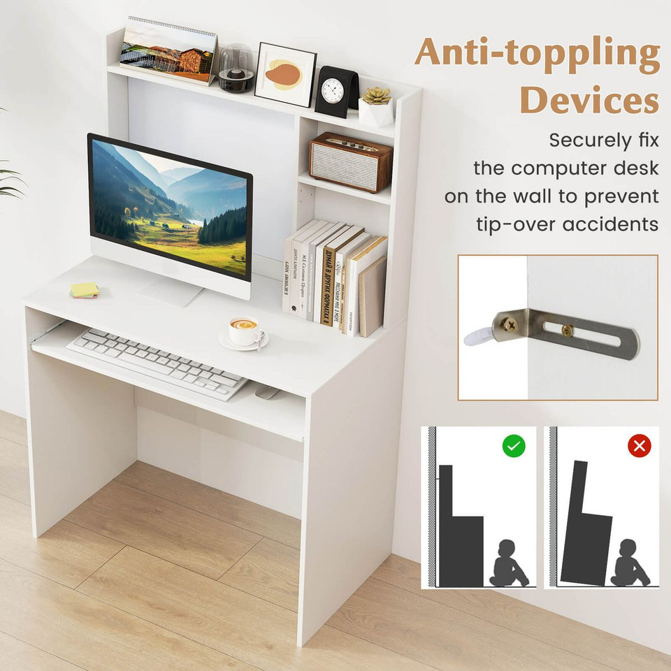 Computer Desk with Magnetic Whiteboard and Adjustable Shelf product image