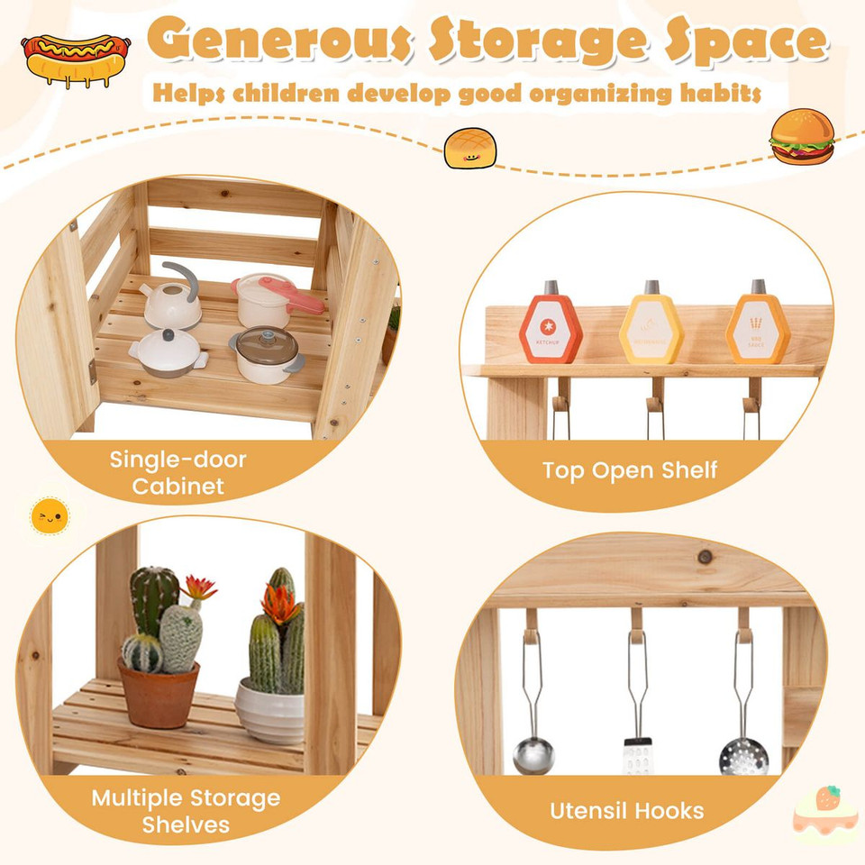 3-Piece Outdoor Wooden Kitchen Playset product image