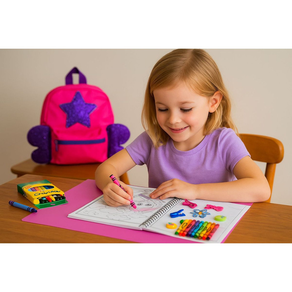 Bright Pink & Purple Star Backpack product image