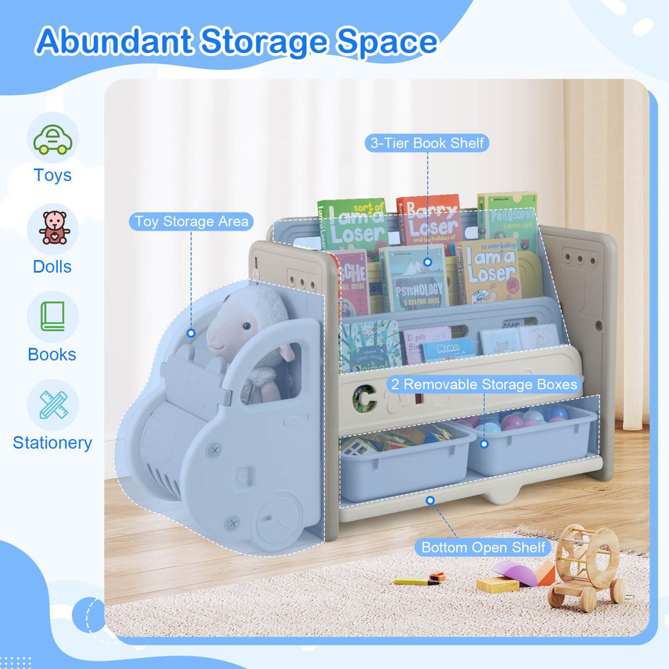 3-Tier Kids' Toy Storage and Bookshelf product image