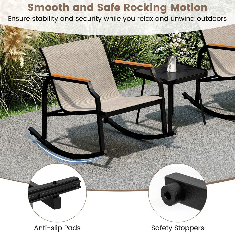 3-Piece Outdoor Rocking Bistro Set  product image