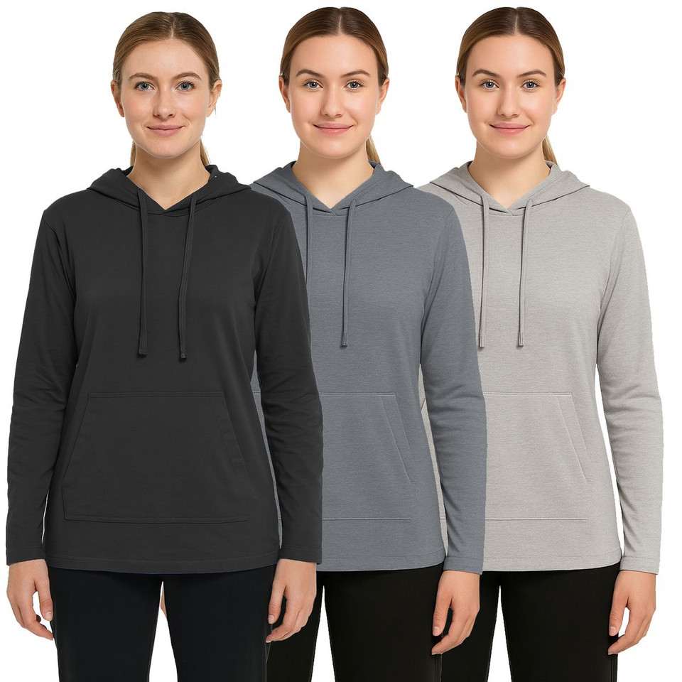 Women's Loose Fit, Lightweight Cotton Hoodie (3-Pack) product image