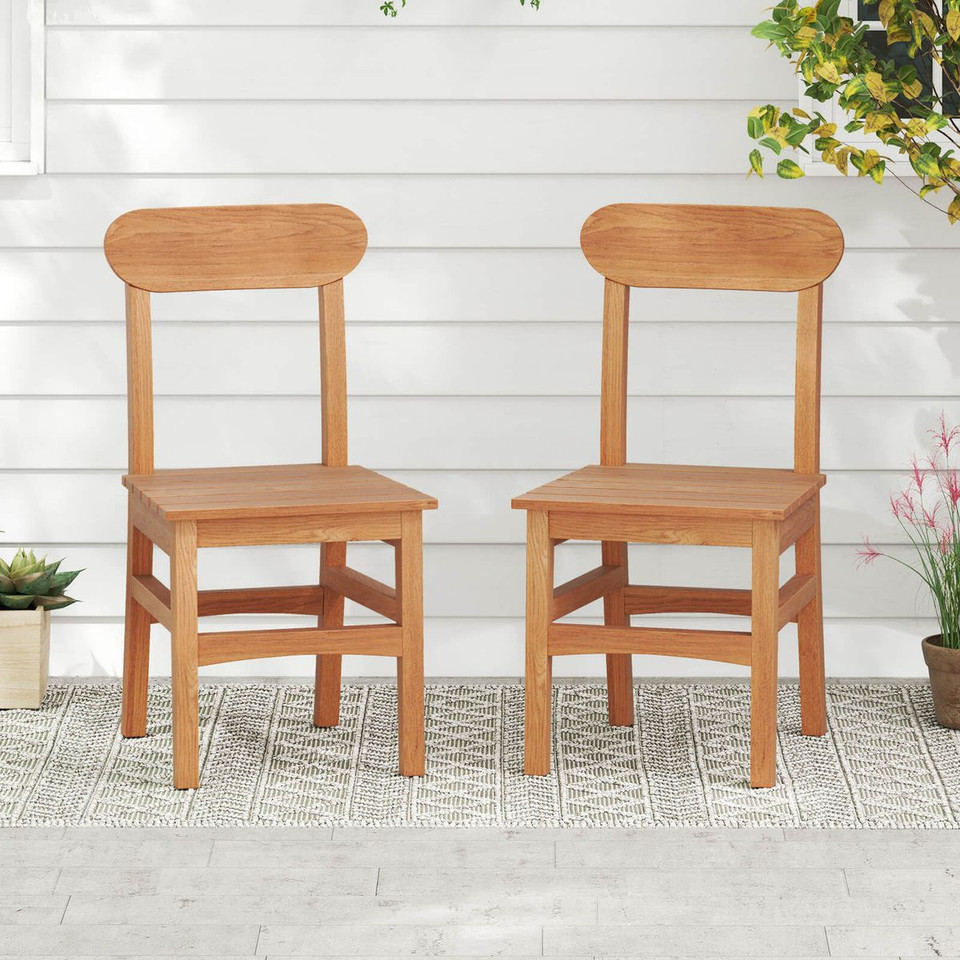 Patio Wooden Armless Dining Chair product image