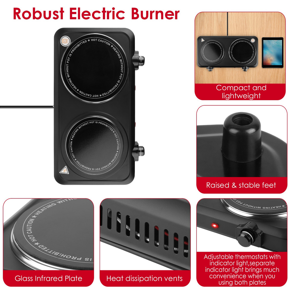 2000W Dual-burner Infrared Cooktop product image