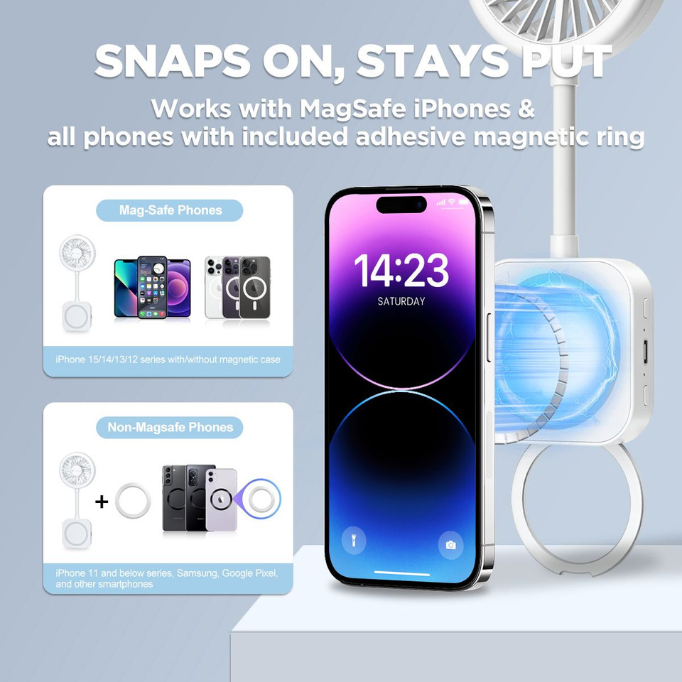 1200mAh Foldable Travel Fan with 3 Modes and LED Light product image