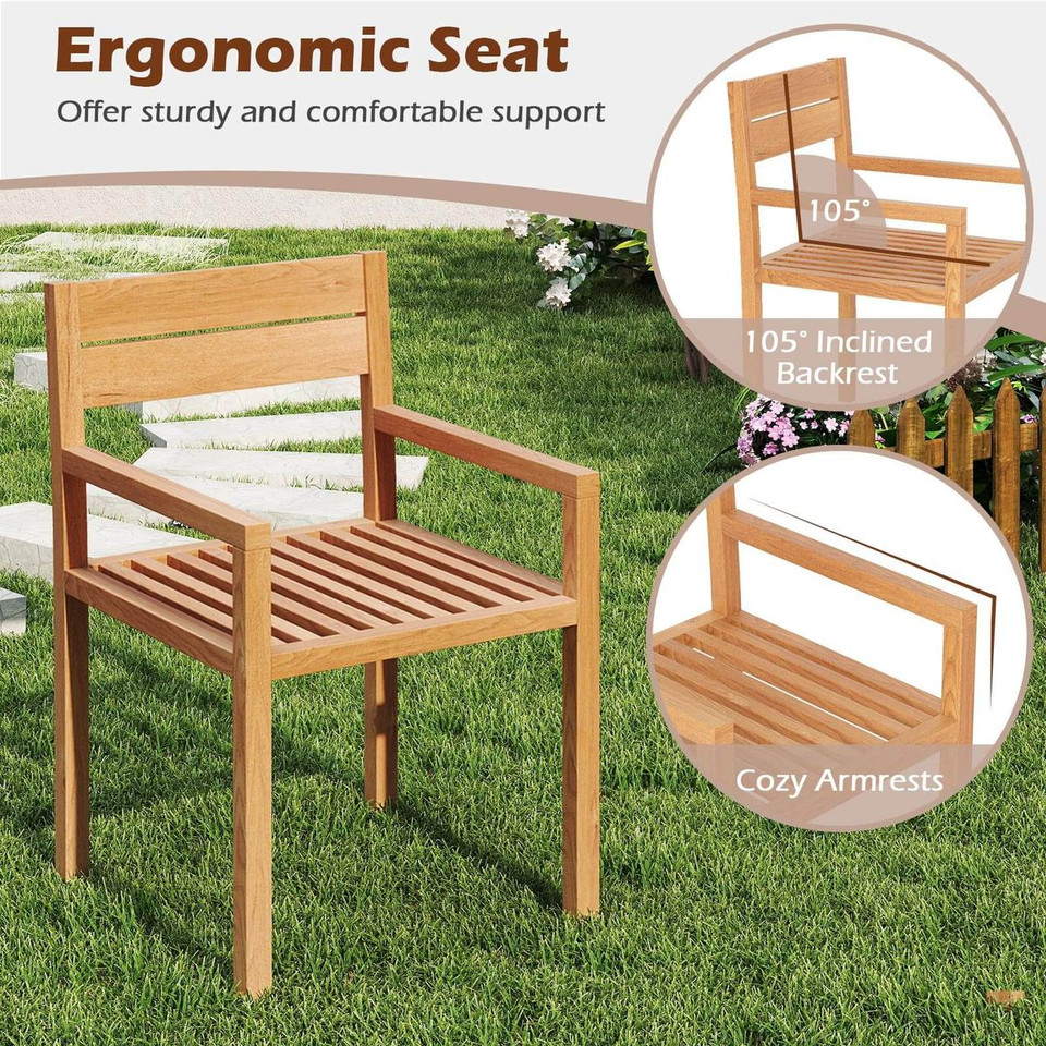 Outdoor Teak Wood Dining Chairs product image