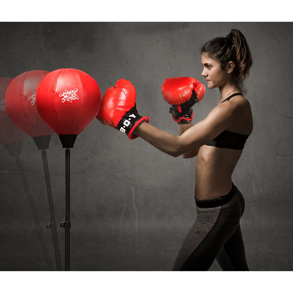Boxing Punching Bag with Height Adjustable Stand and Boxing Gloves product image