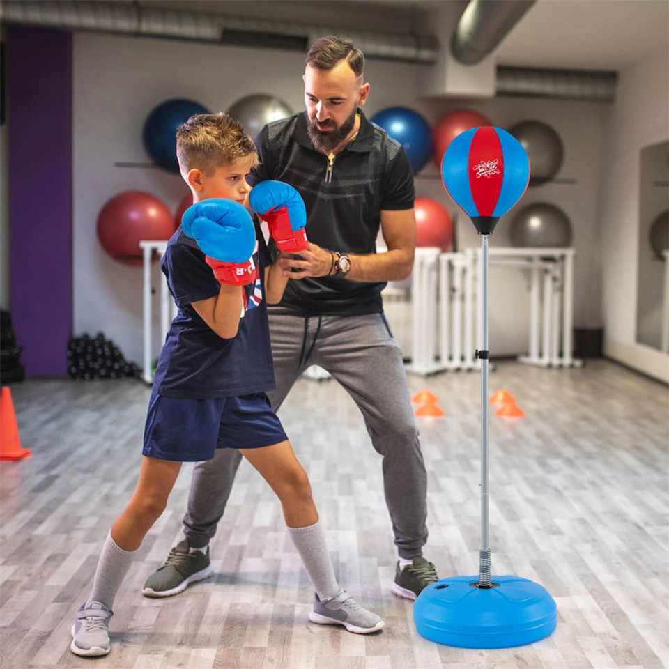 Boxing Punching Bag with Height Adjustable Stand and Boxing Gloves product image