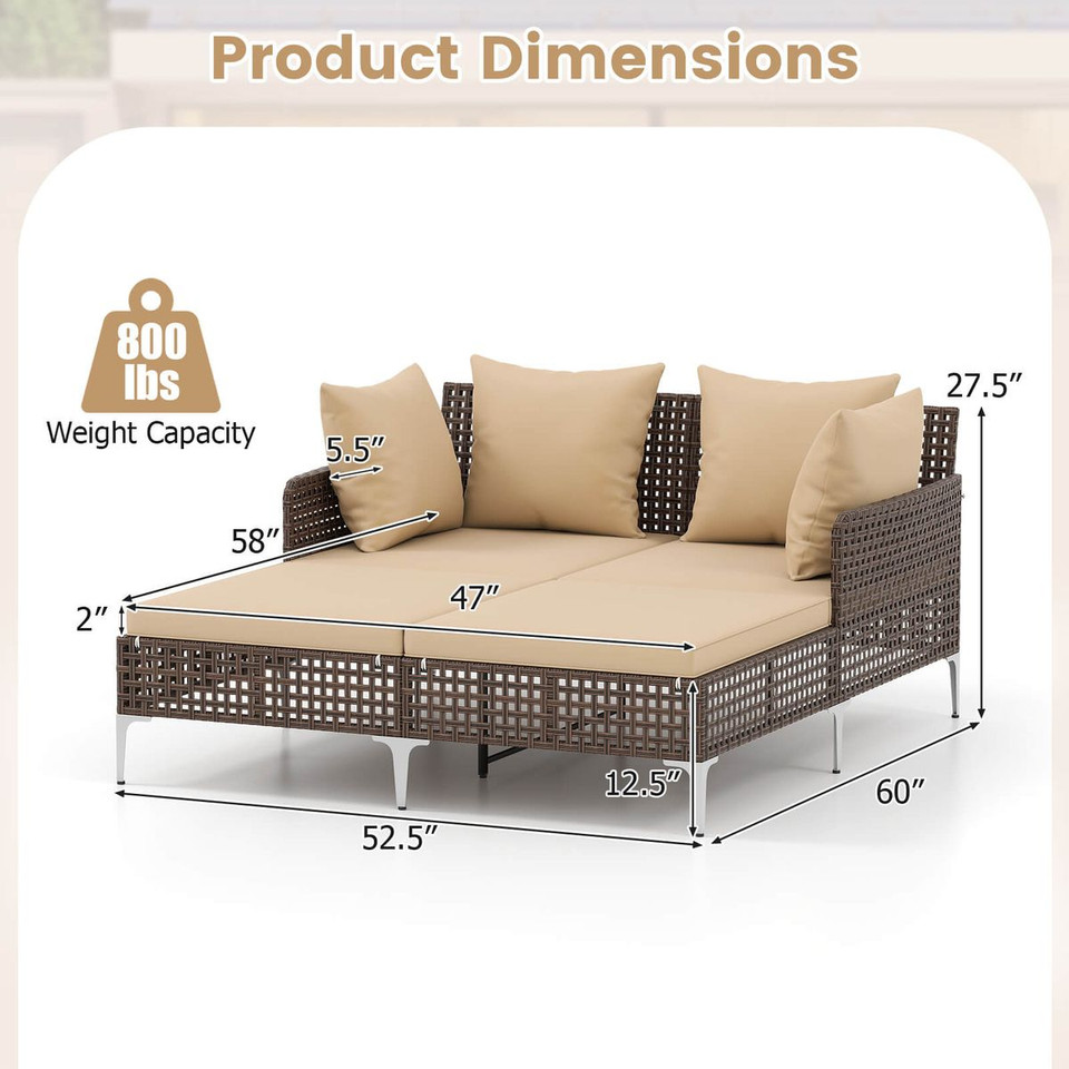 Outdoor Patio Daybed with Pillows product image