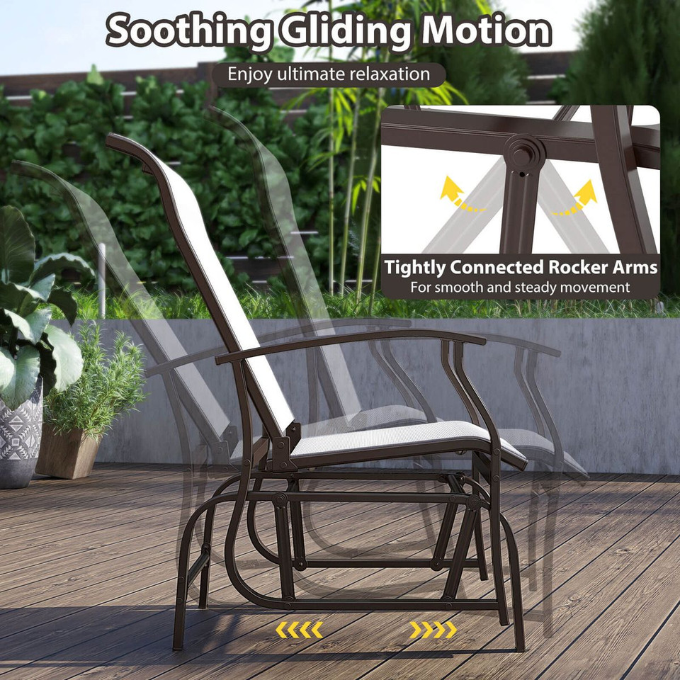 Porch Gliders Set of 2/4 with Reclined High Back and Breathable Mesh Fabric product image