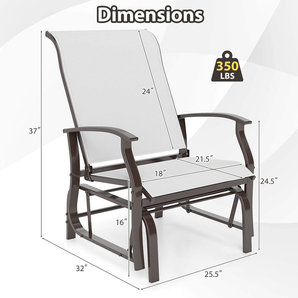 Porch Gliders Set of 2/4 with Reclined High Back and Breathable Mesh Fabric product image