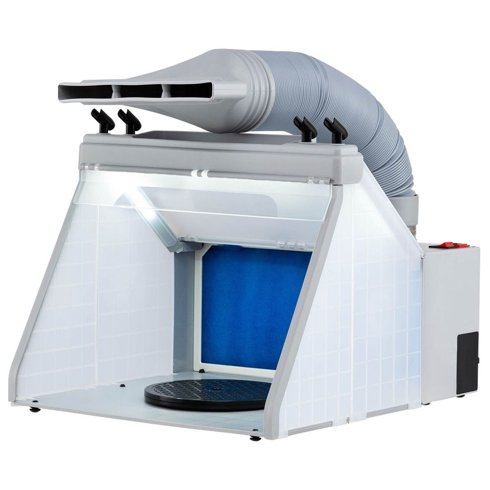 Portable Airbrush Spray Booth Kit with LED Lights and Rotating Turnable product image