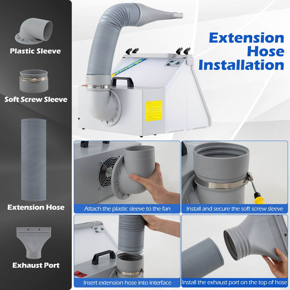 Portable Airbrush Spray Booth Kit with LED Lights and Rotating Turnable product image