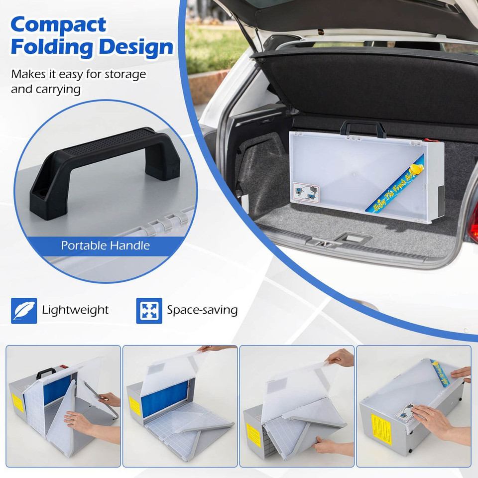 Portable Airbrush Spray Booth Kit with LED Lights and Rotating Turnable product image