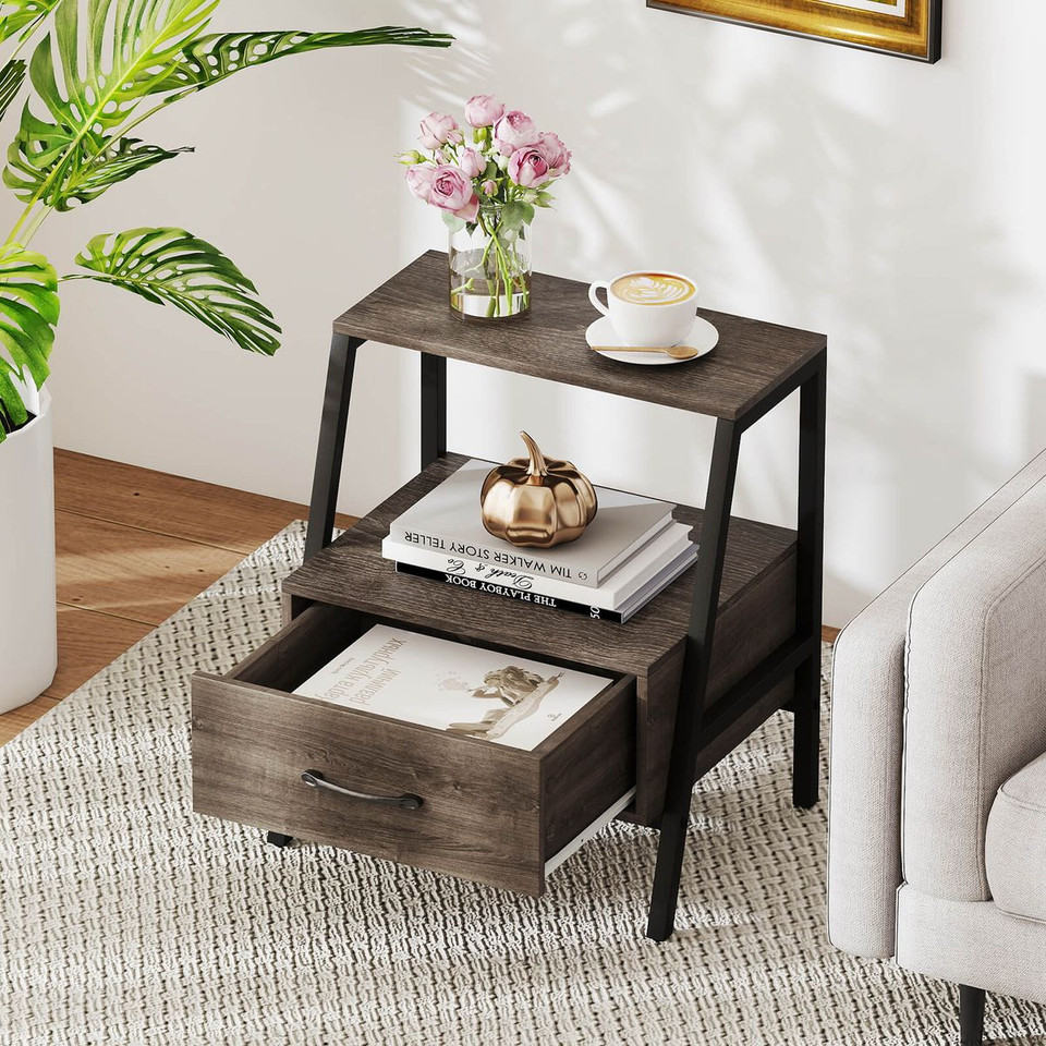  3-Tier Bedside Tables with Drawer product image
