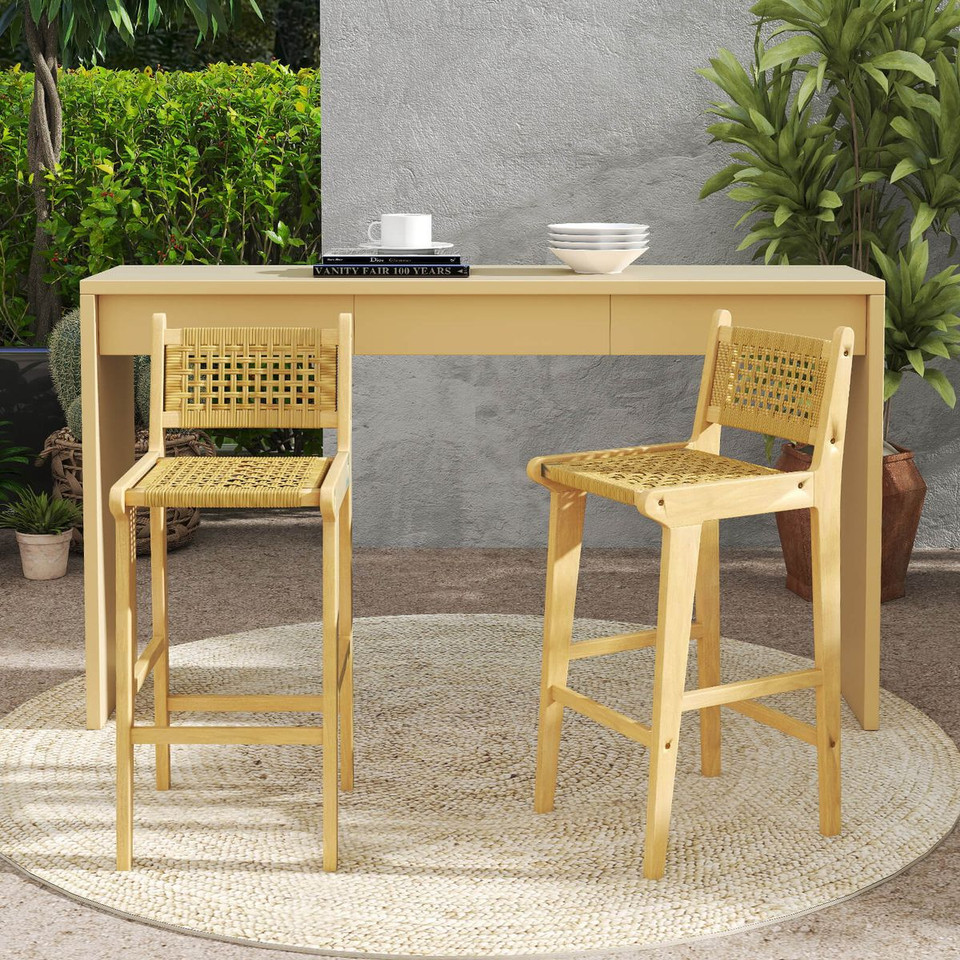 Outdoor Patio Bar Height Teak Wood Bar Stool product image
