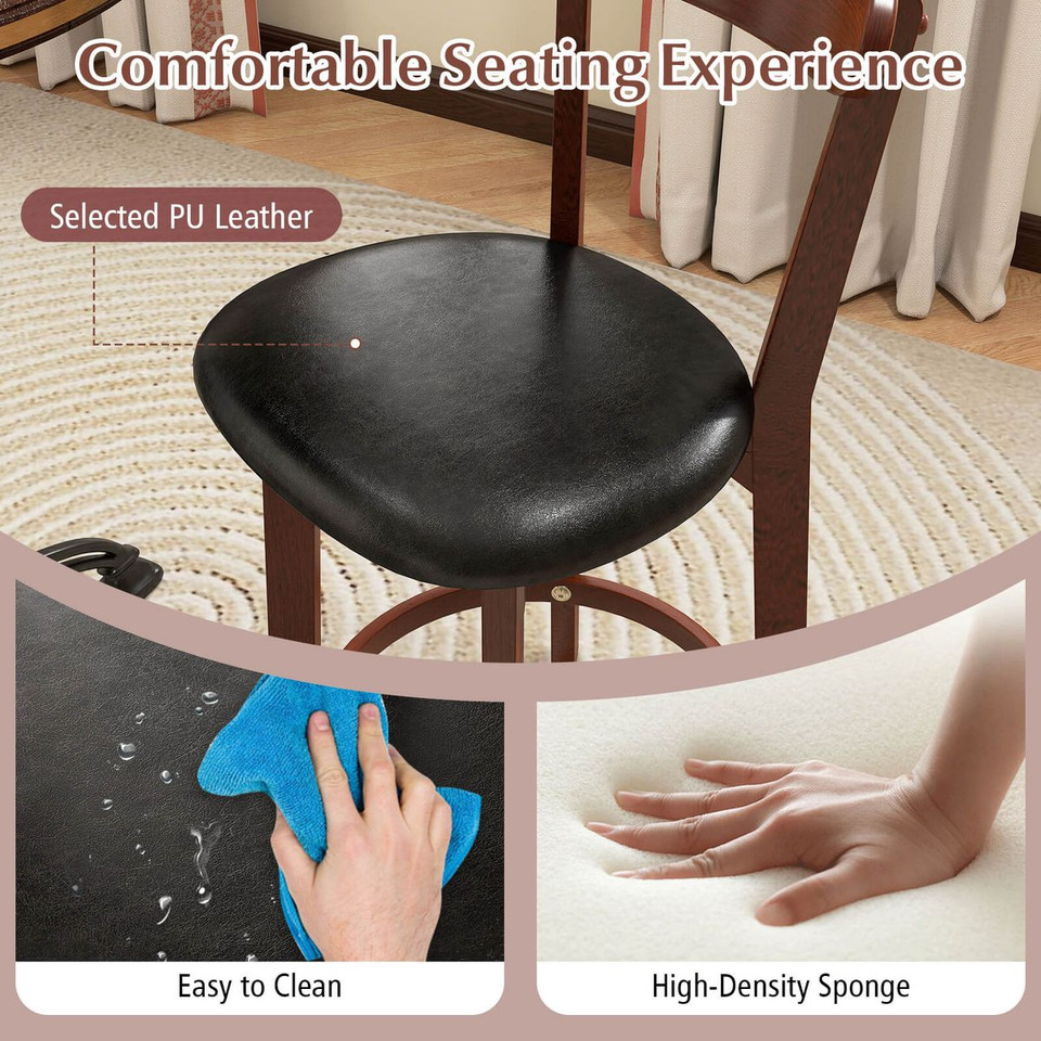 23.5" Bar Stool Set with Curved Backrest (Set of 2 or 4) product image