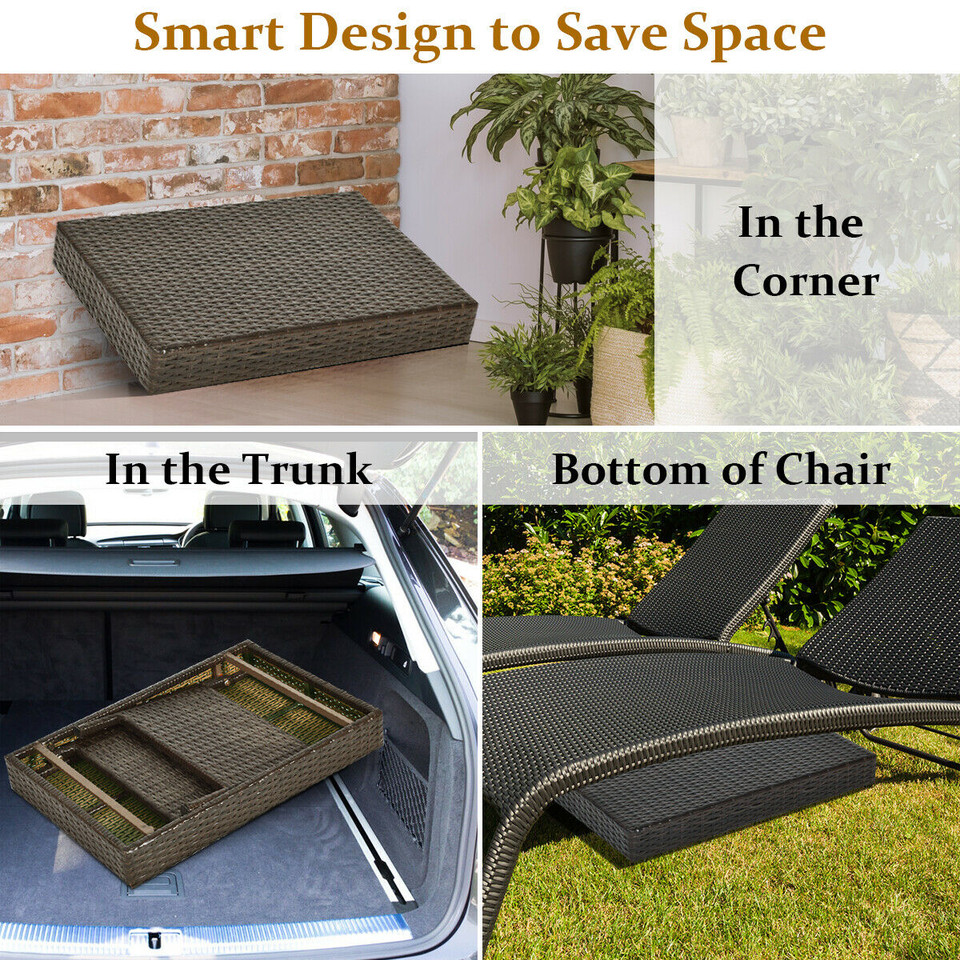 Folding Wicker Patio Coffee Table product image