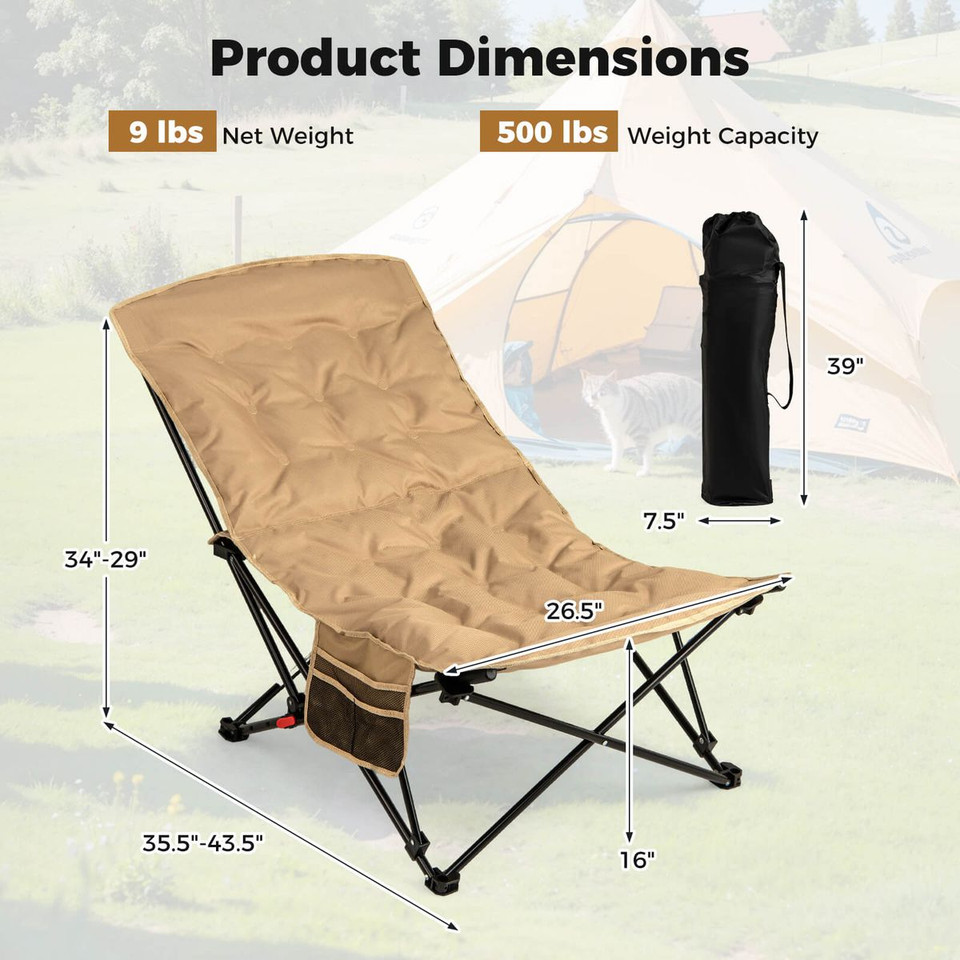 Portable Folding Camping Chair with Carrying Bag (1- or 2-Pack) product image
