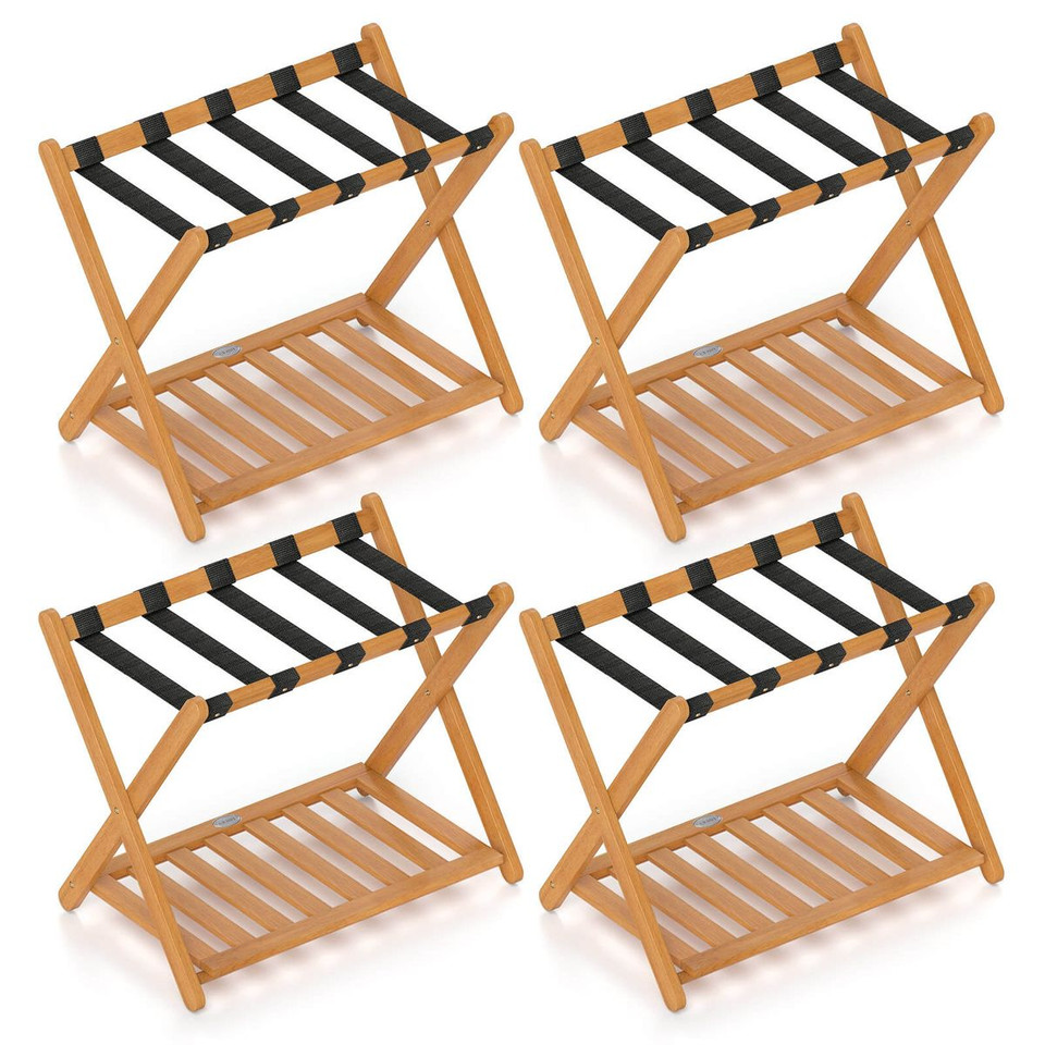 Folding Luggage Racks with Storage Shelf (2- or 4-Pack) product image