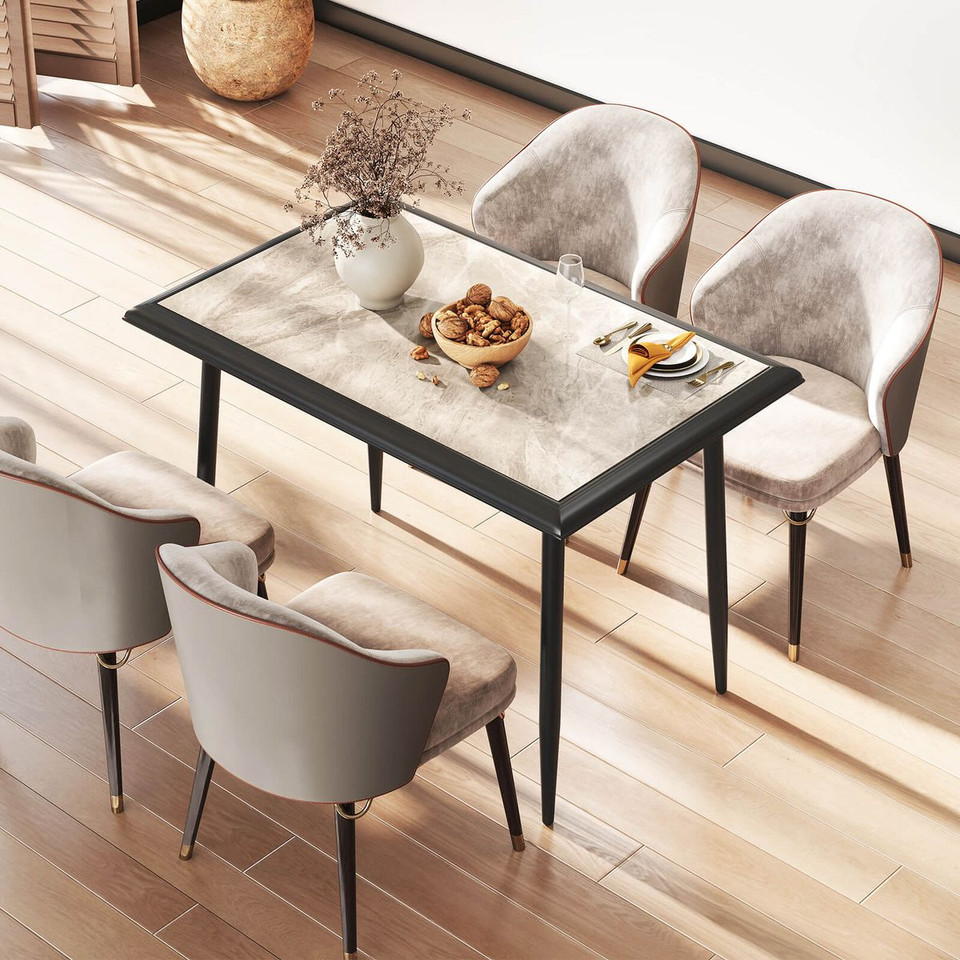 44" Kitchen Table with Faux Marble Tabletop product image