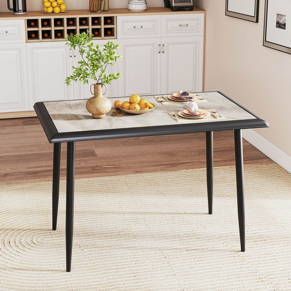 44" Kitchen Table with Faux Marble Tabletop product image