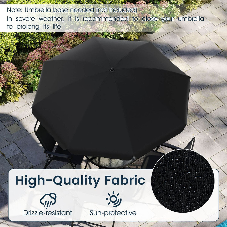 6-Piece Patio Dining Set with Umbrella and Rippled Glass Tabletop product image
