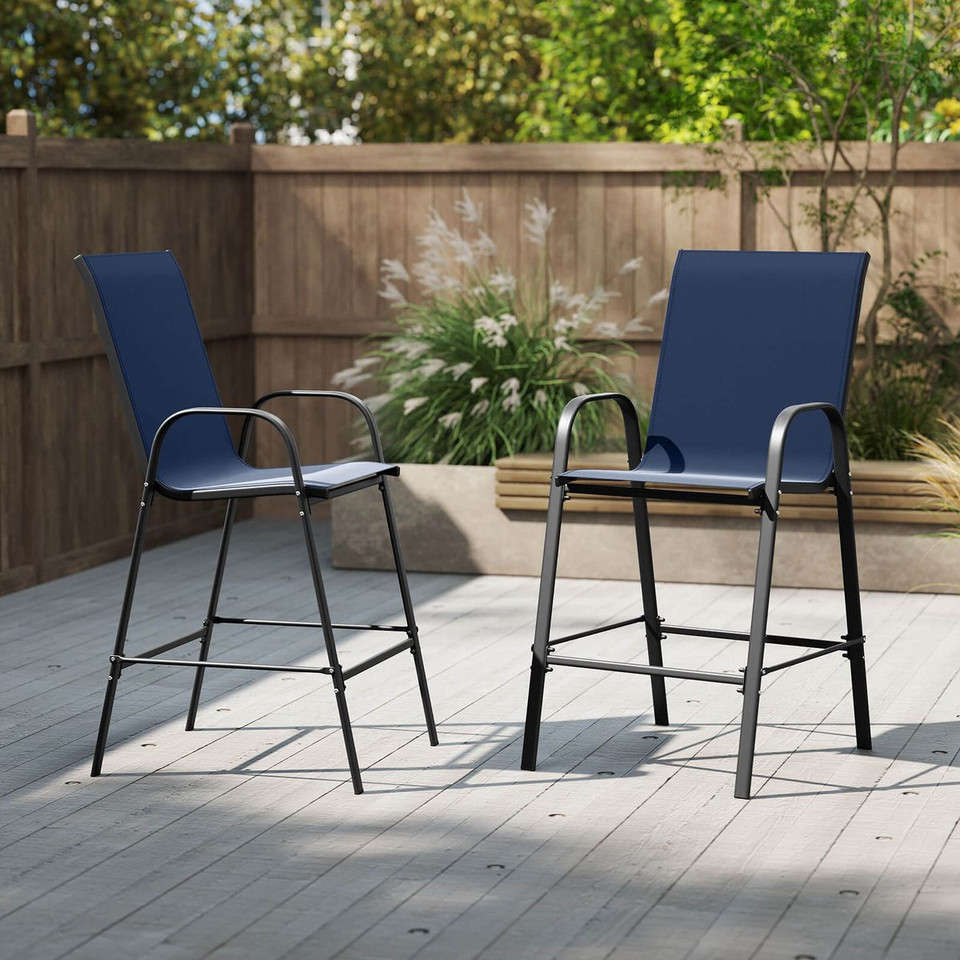 Outdoor Bar Height Stools with Armrests (Set of 2) product image