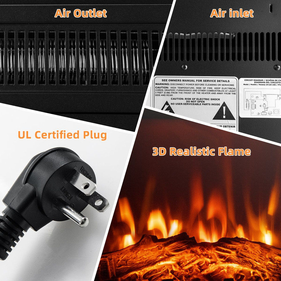 18" Electric Fireplace Insert with 3D Realistic Flame Effects product image