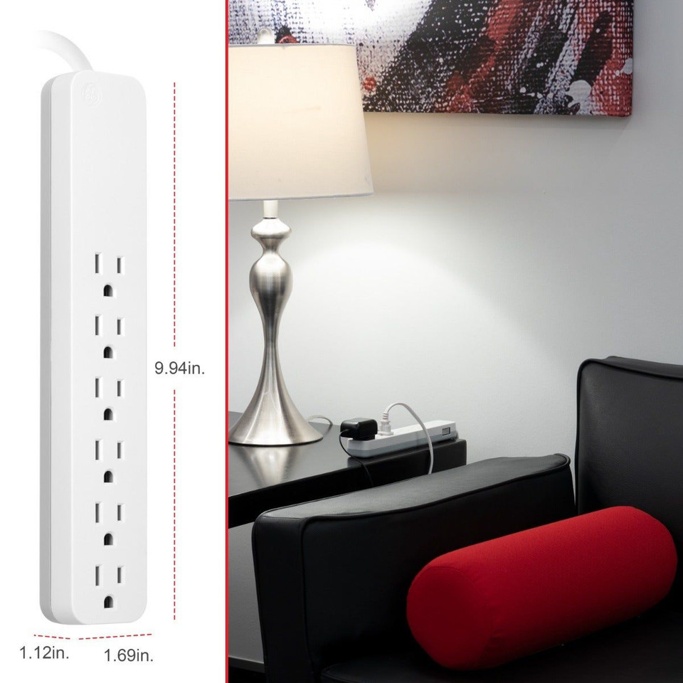 GE 6-Outlet 3-foot Surge Protector (2-Pack) product image