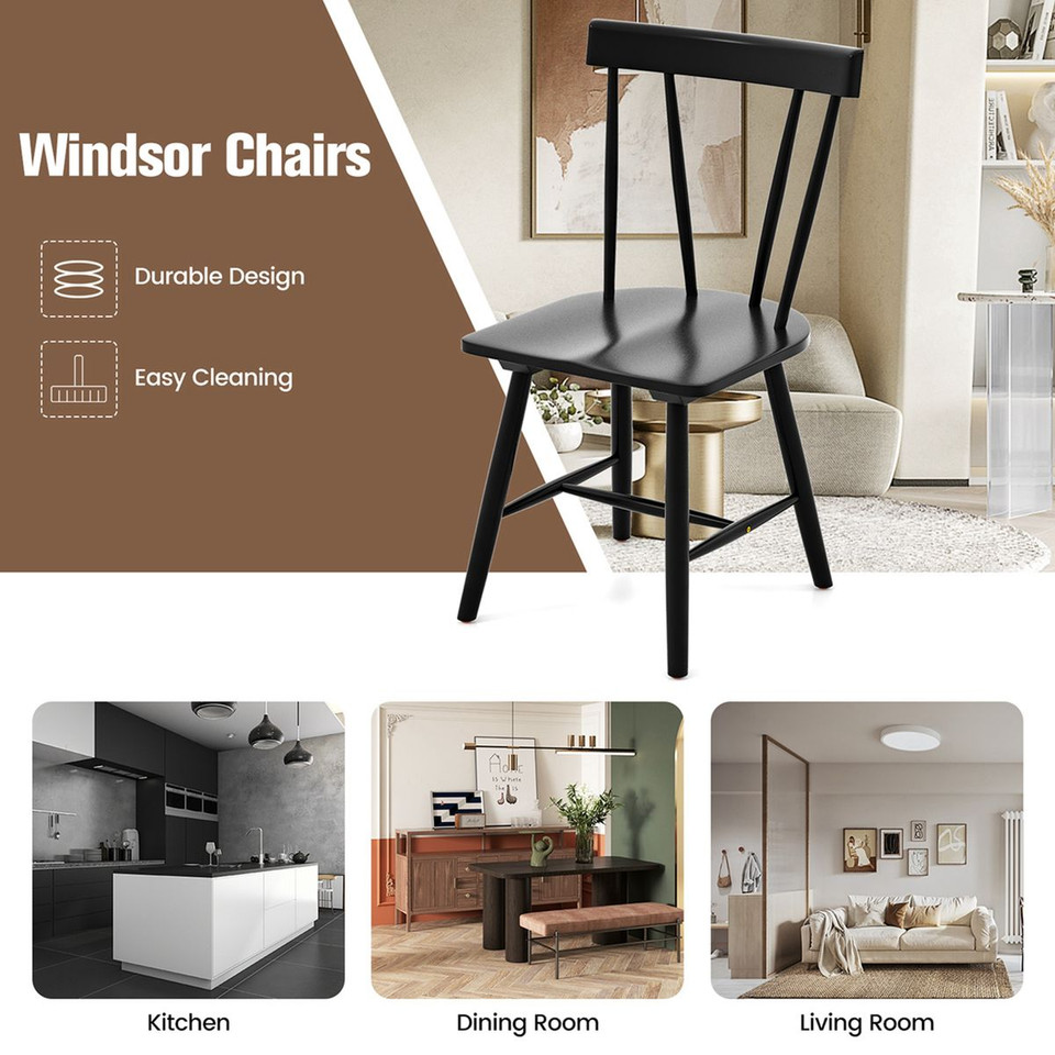 Armless Dining Chairs with Solid Wood Frame (Set of 2) product image