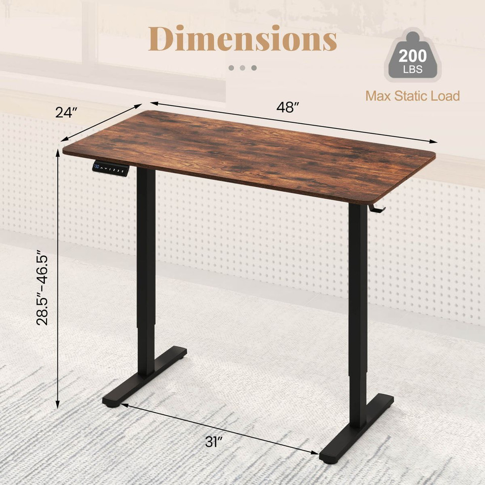 48" x 24" Sit-to-Stand Desk with 3 Memory Settings product image