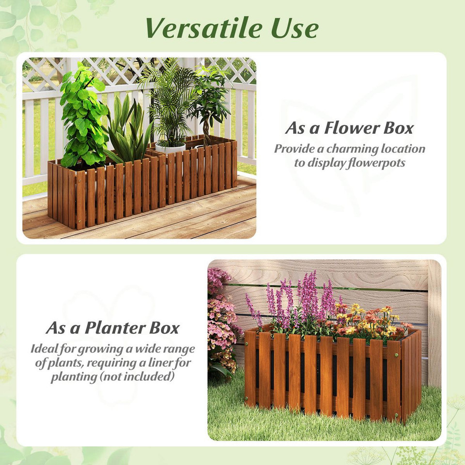 Outdoor Solid Wood Patio Slat Style Flower Planter product image