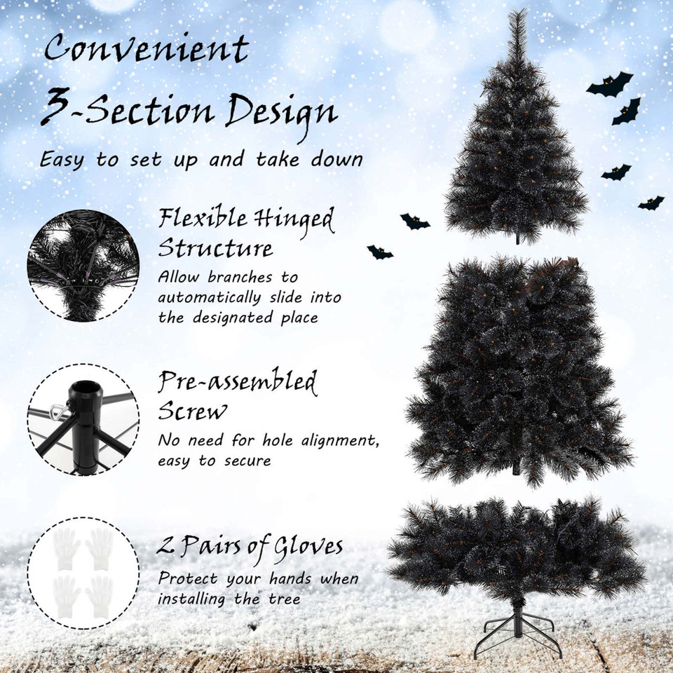 Black Artificial Tree with Frosted Branch Tips  product image