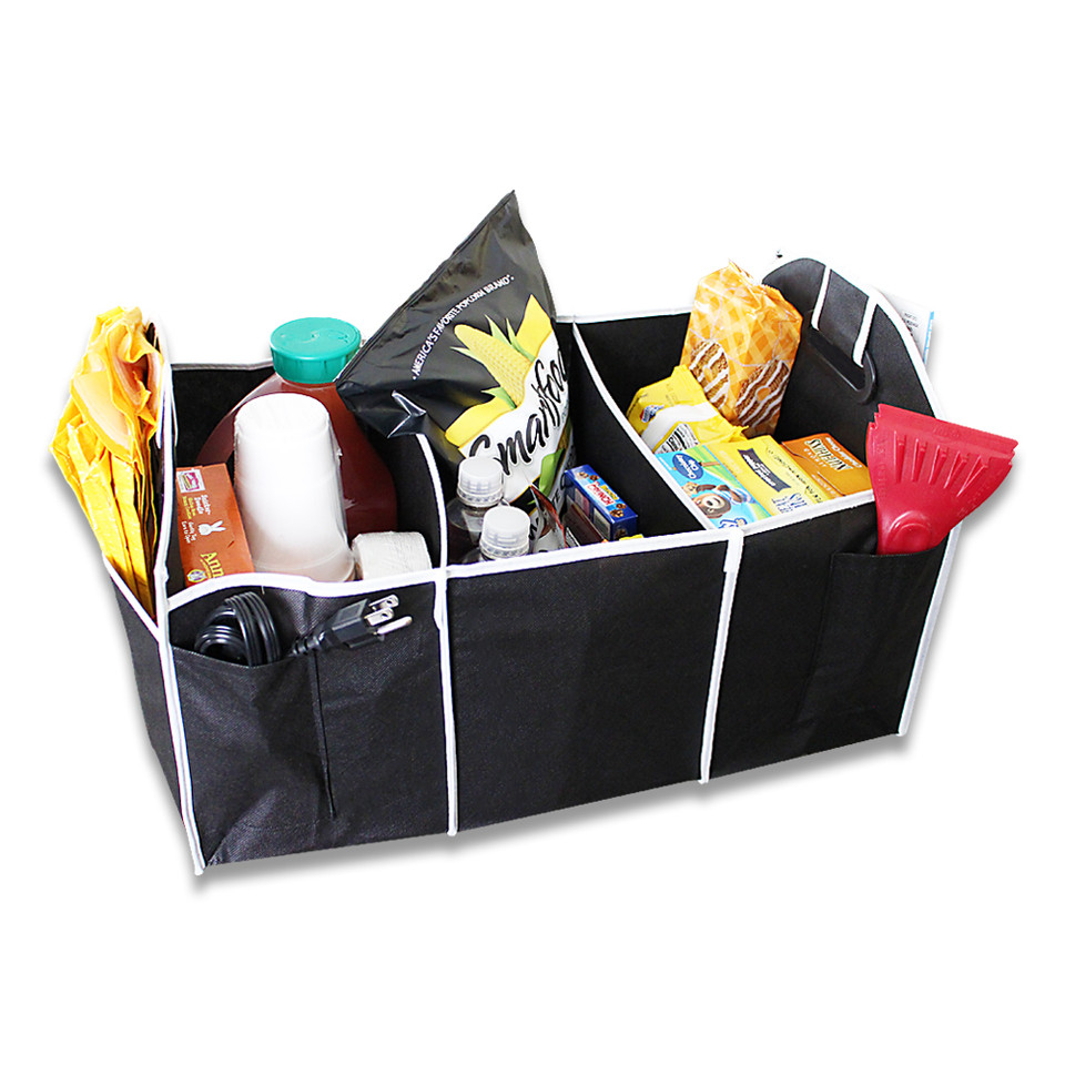 Collapsible Car Caddy Trunk Storage Organizer with 3 Compartments product image